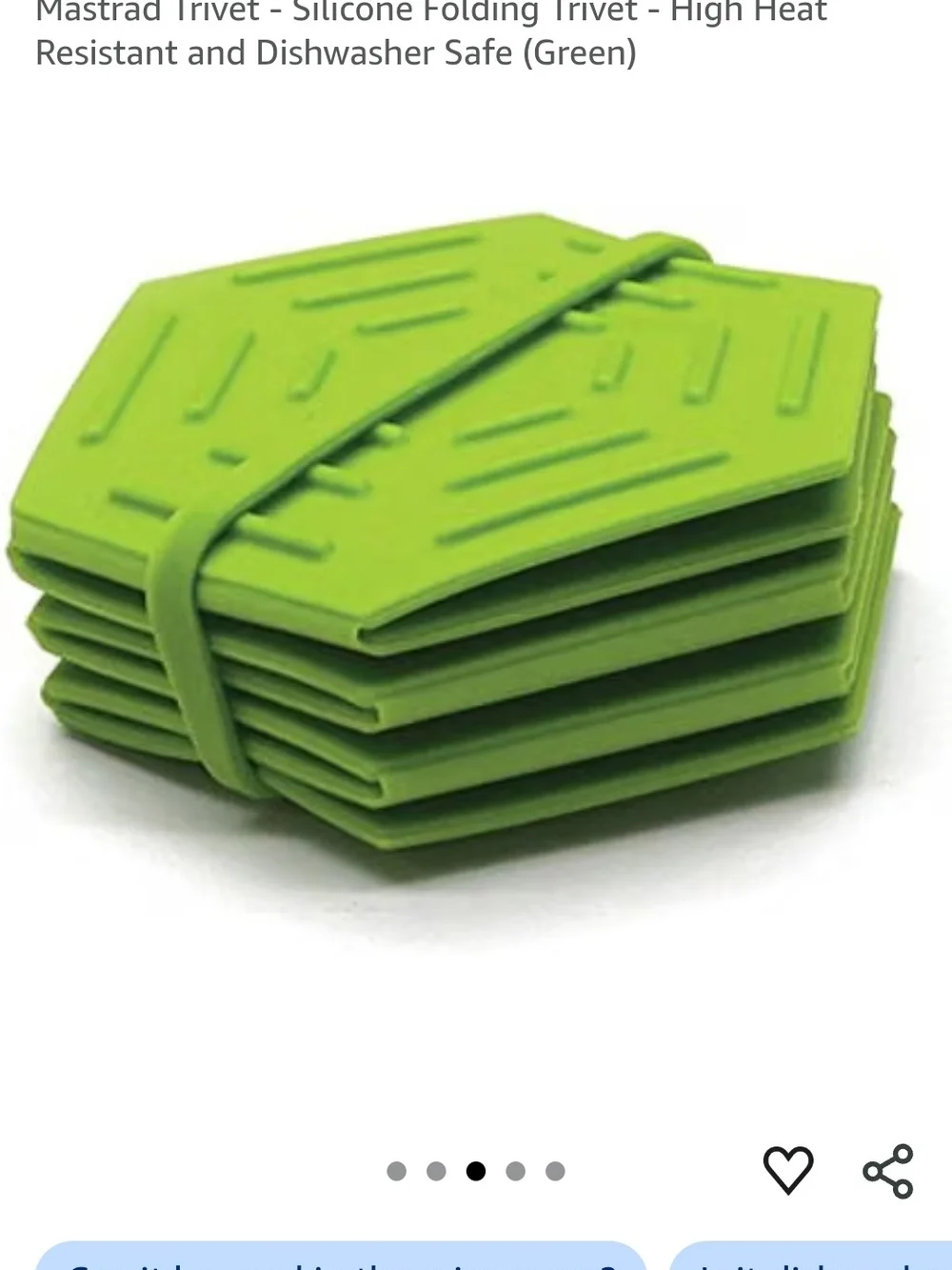 Foldable Silicone Trivet - Green